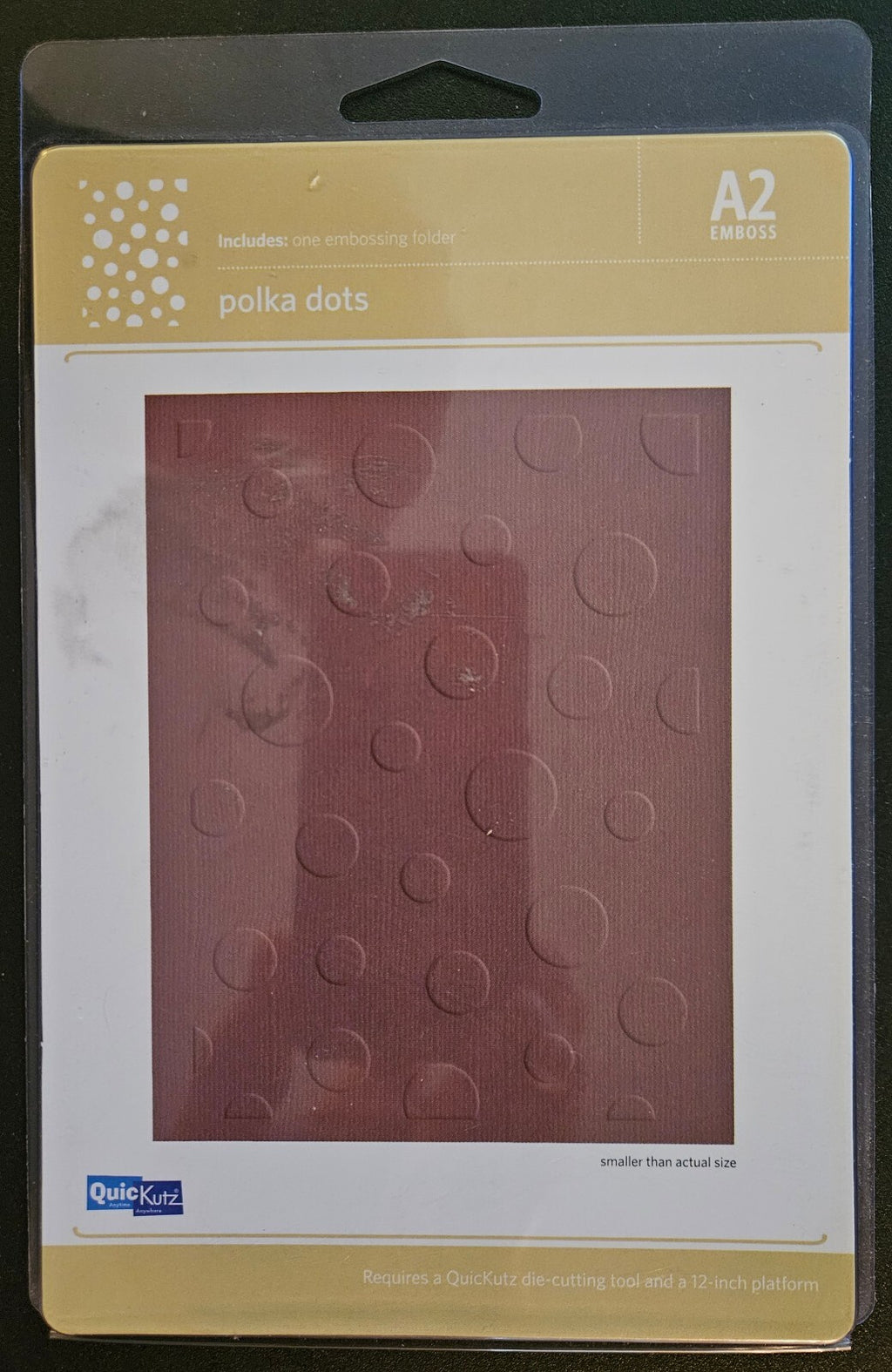 EF-AZ-014 QuickKutz A2 Emboss Polka Dots A2 Embossing Folder
