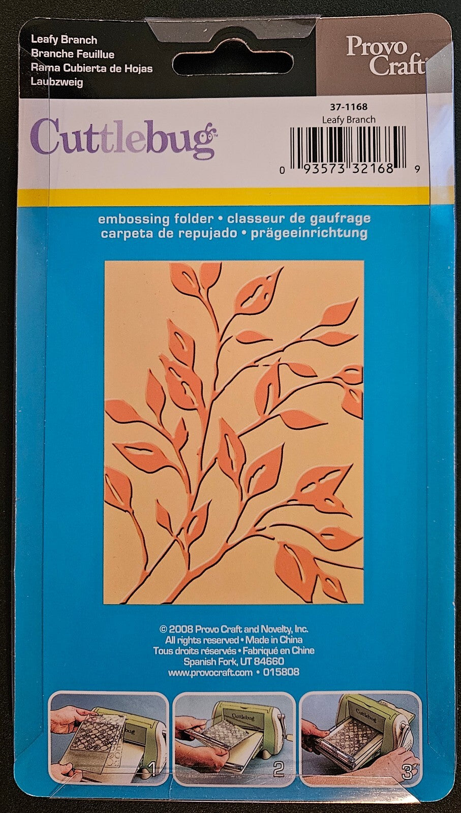 37-1168 Cuttlebug Leafy Branch Embossing Folder for Paper Crafting