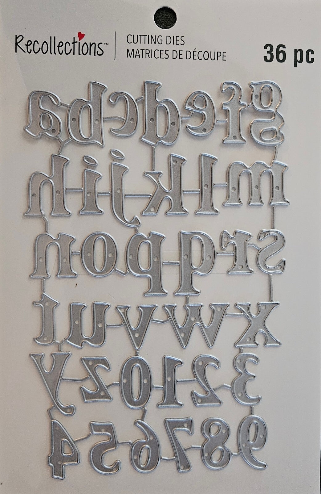 771710 Recollections Alphabet & Number Metal Cutting Dies 36‑Piece Craft Set