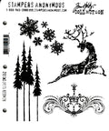 CMS052 Reindeer Flight Stampers Anonymous Tim Holtz Collection Rubber Stamp Set