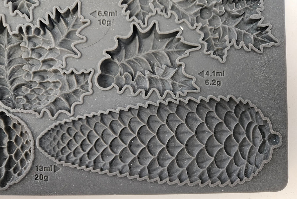 Holly Lane Iron Orchid Designs IOD Silicone Mould Mold for Leaves and Pinecones