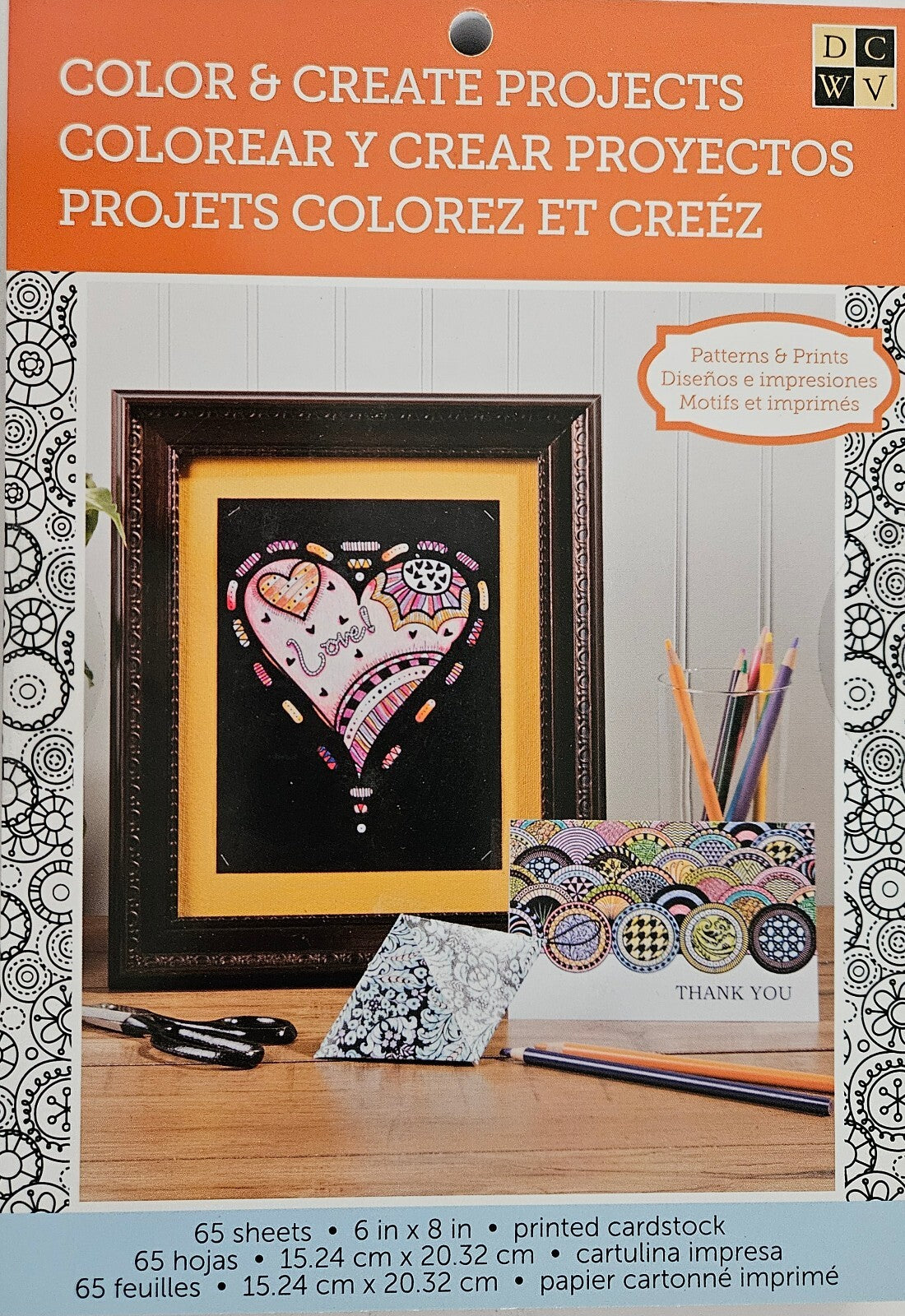 DCWV “Color & Create Projects” Printed Cardstock – 65 Sheets (6x8)
