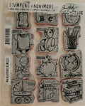 CMS231 Mini Blueprints 8 Stampers Anonymous Tim Holtz Clear Stamps Set
