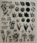 Clear Floral and Sentiment Acrylic Stamp Set for Crafting