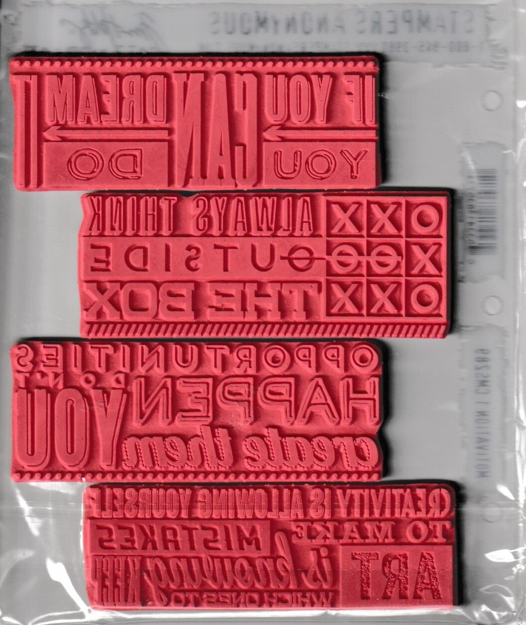 CMS289 Motivation 1 Stampers Anonymous Tim Holtz Quote Rubber Stamp Set
