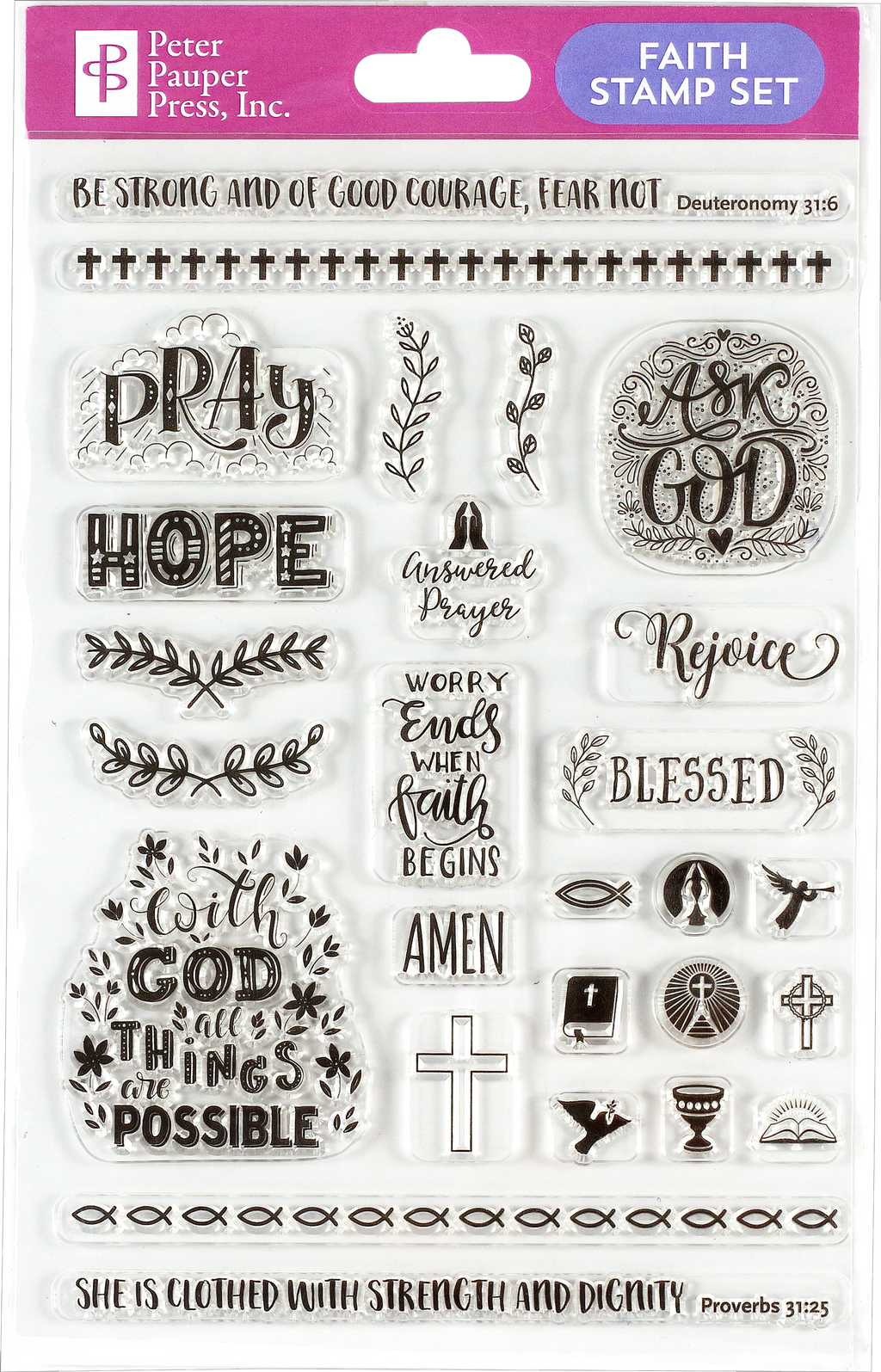 Faith Clear Silicone Stamp Set