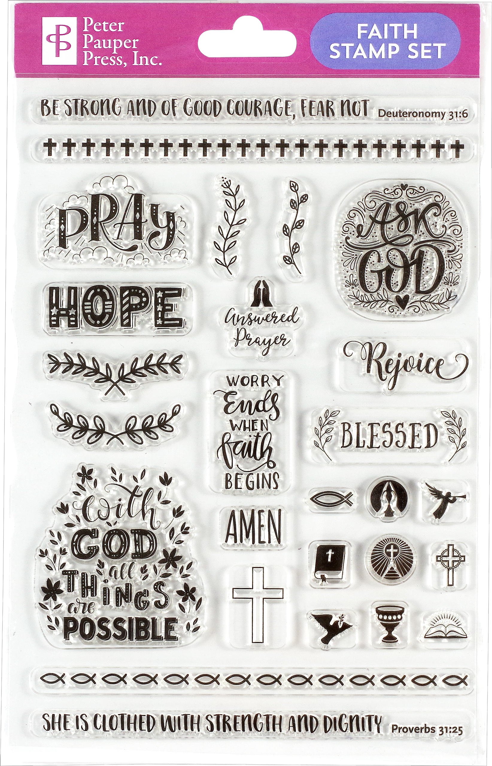Faith Clear Silicone Stamp Set