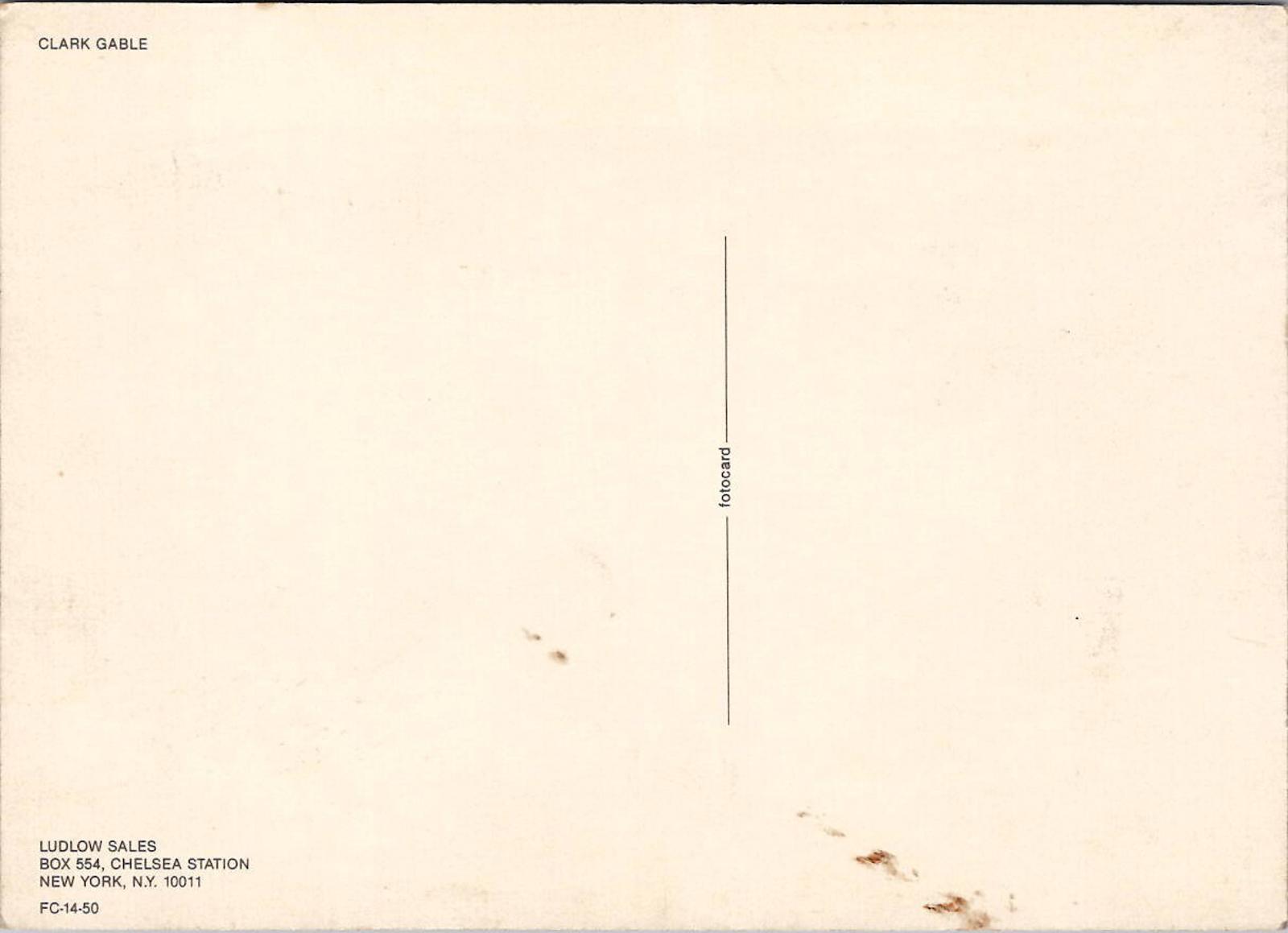 Postcard Clark Gable - fotocard Ludlow Sales FC-14-50