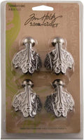 TH92821 Tim Holtz Idea-Ology Metal Foundations Box Feet 4/Pkg-Antique Nickel