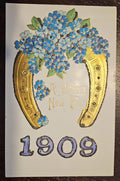 Postcard 1909 A Happy New Year Embossed Glittered Douglas Post-Card Co Germany