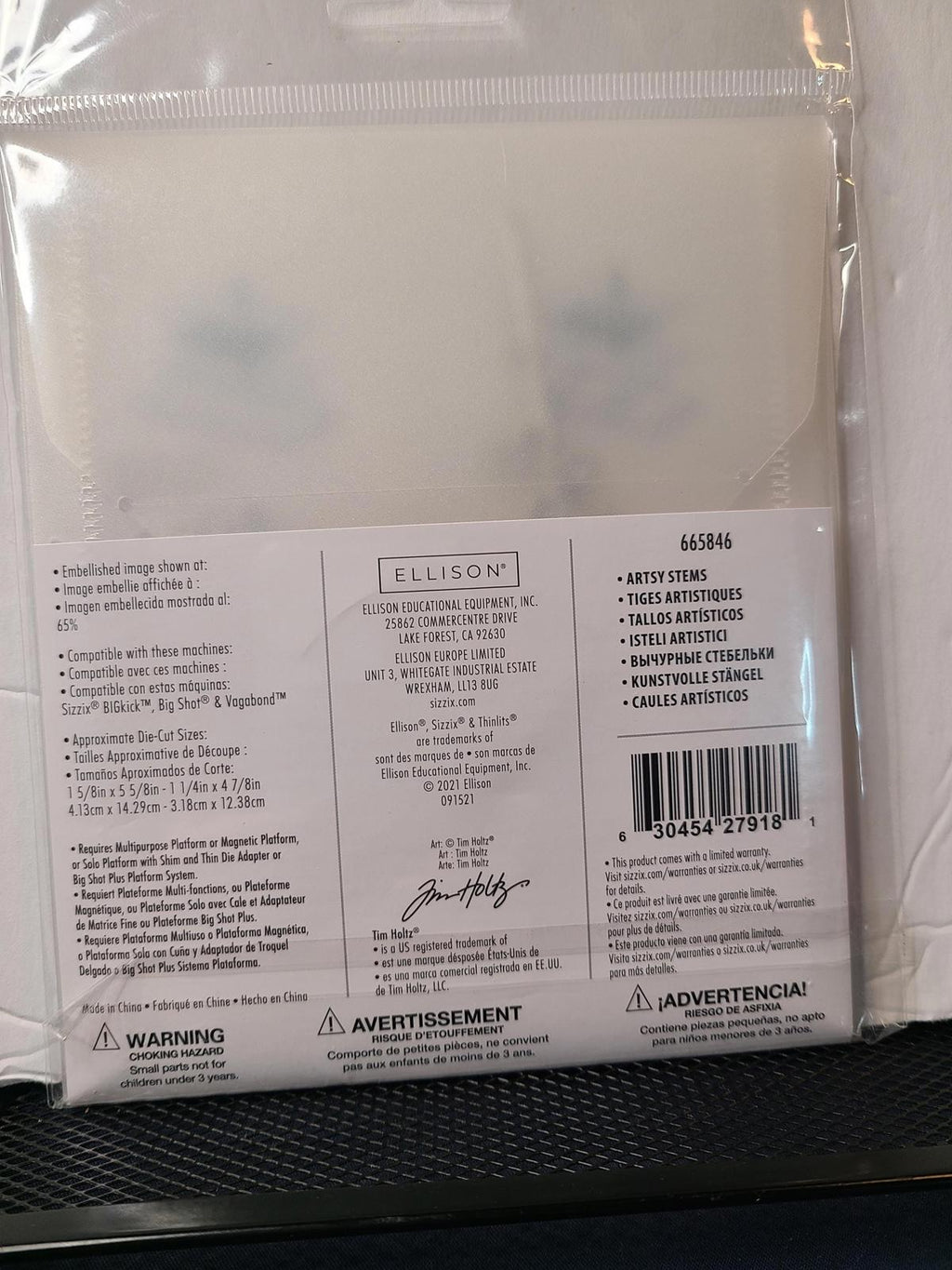 Sixxiz Thinlits Tim Holtz 665846 Artsy Stems NIP 630454279181