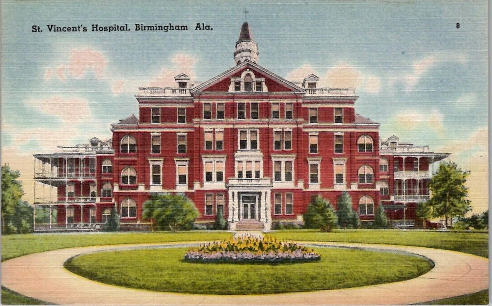 Postcard St Vincent's Hospital Birmingham Ala Linen Unposted Tichnor AL