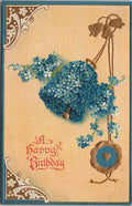Postcard A Happy Birthday Blue Flowered Bell ALO Depose Ser: 588 Germany