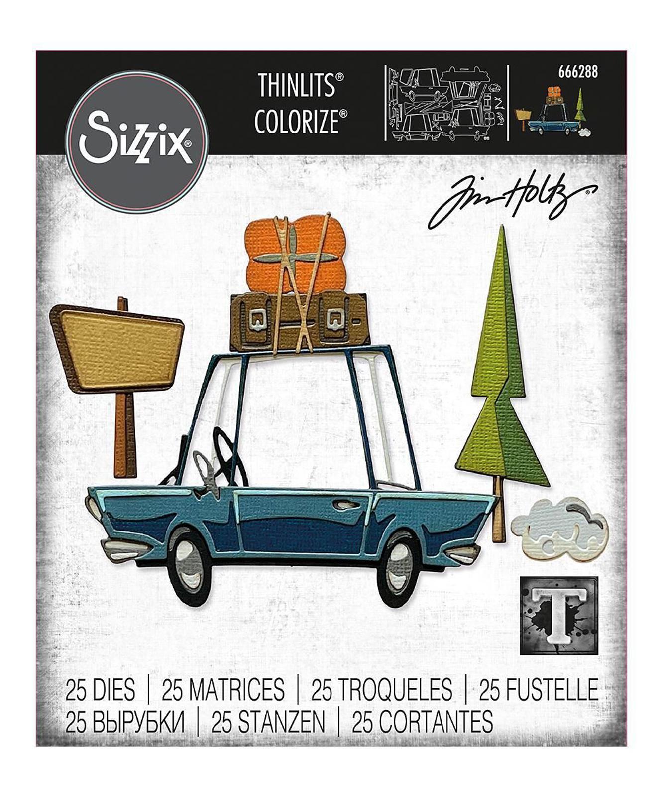 666288 Sizzix Thinlits Die Set 25PK Road Trip Colorize by Tim Holtz