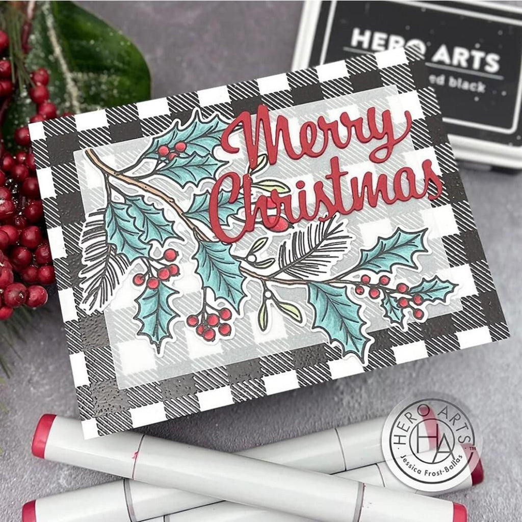 CM557 Hero Arts Poly Clear Stamp set - Holly Berries 4 X 6