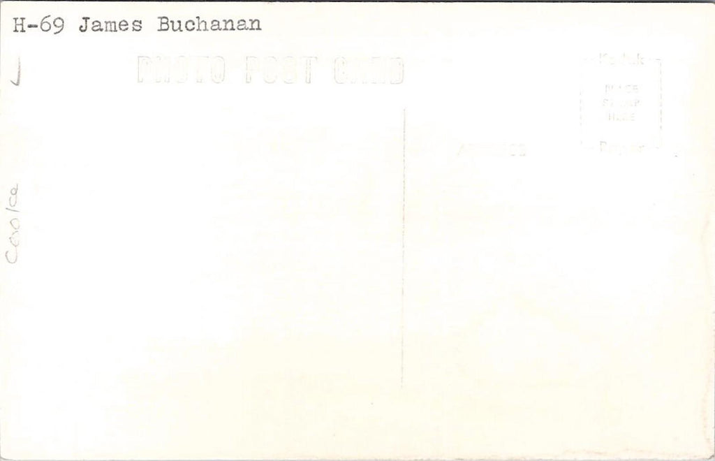 Postcard James Buchanan RPPC Kodak Paper Photo Post Card Divided UNP
