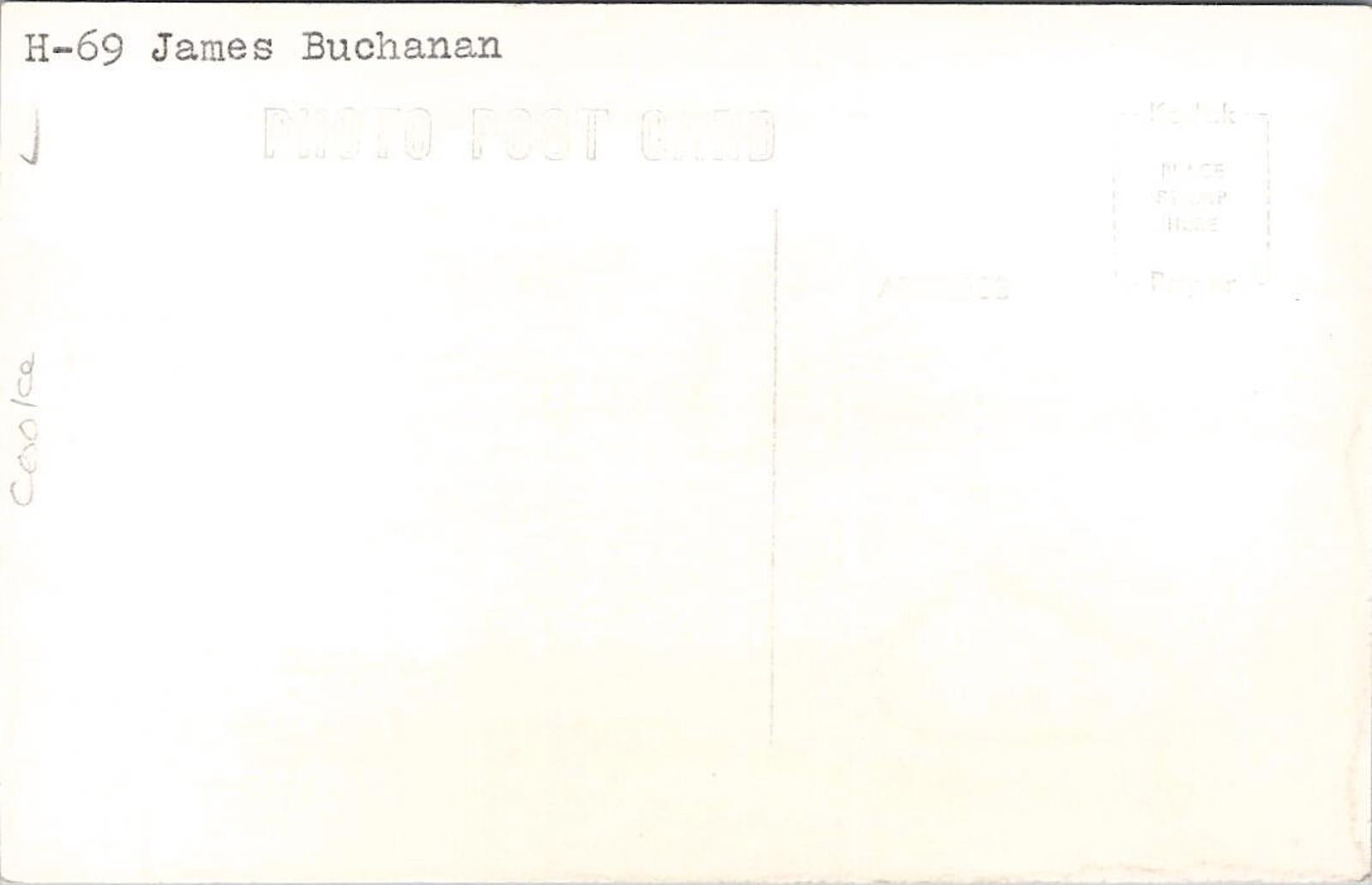 Postcard James Buchanan RPPC Kodak Paper Photo Post Card Divided UNP