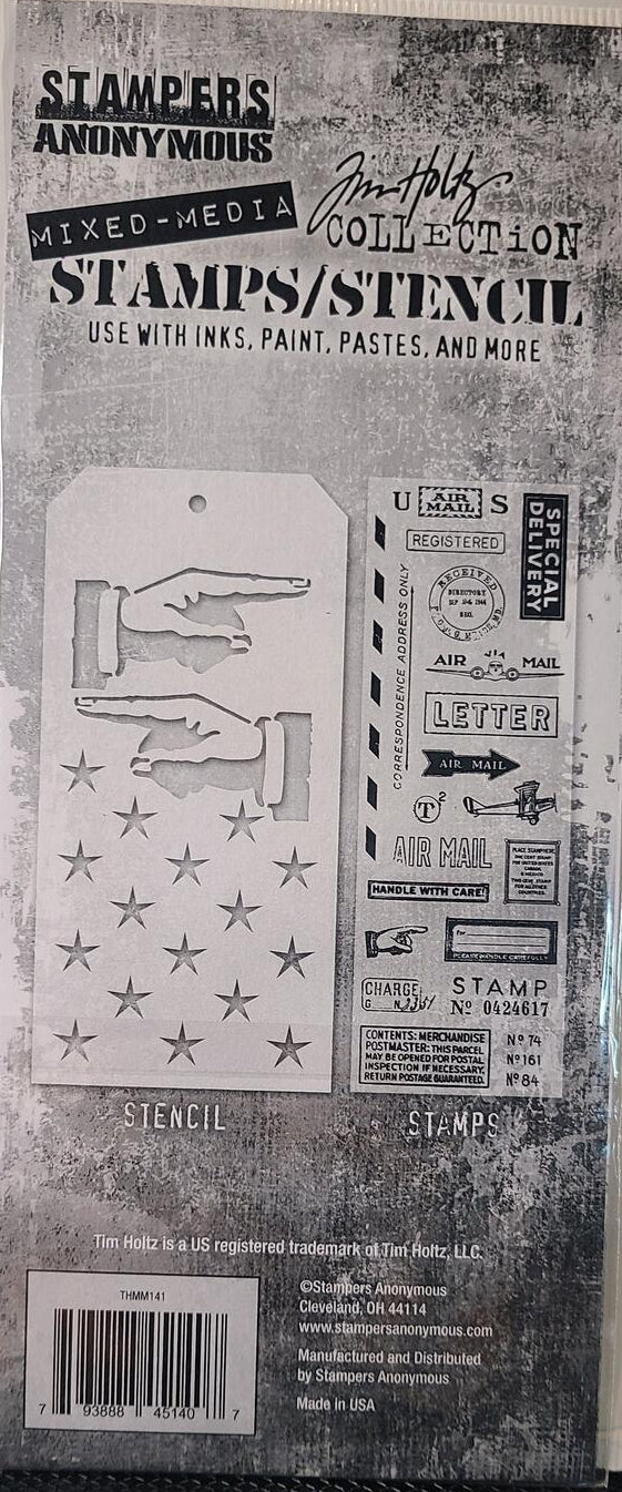THMM141 Correspondence, Direction, and Shifter Stars Tim Holtz Stamps Stencils