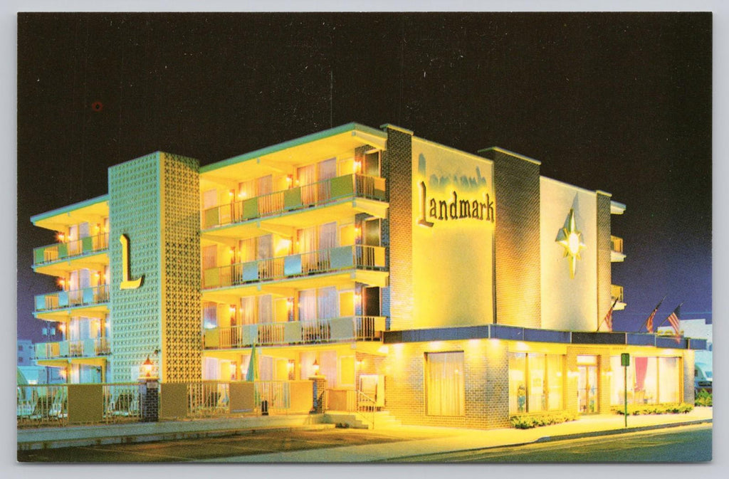 Postcard Landmark Motel Located in the Heart of Wildwood New Jersey NOS Aladdin