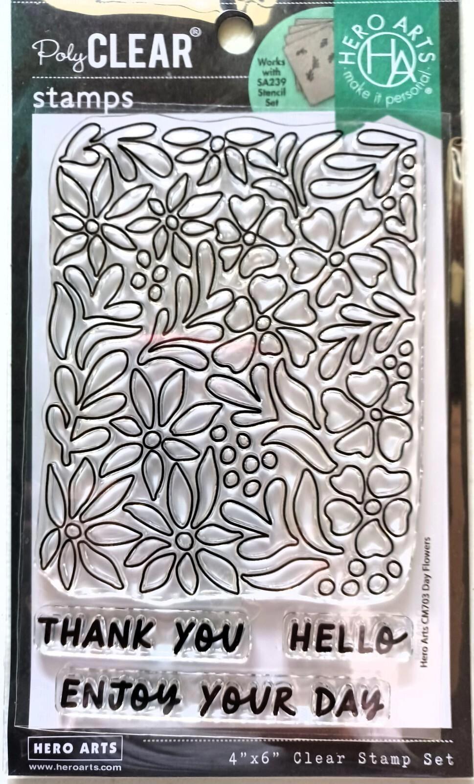 CM703 Day Flowers Background Clear Stamp Set by Hero Arts