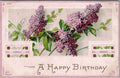 Postcard A Happy Birthday Lavendar Lilacs Solio # 109 Antique
