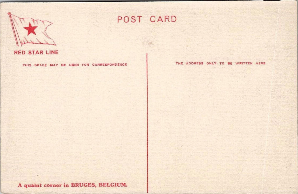 Red Star Line Postcard Signed H Cassiers A Quaint Corner in Bruges Belgium UNP