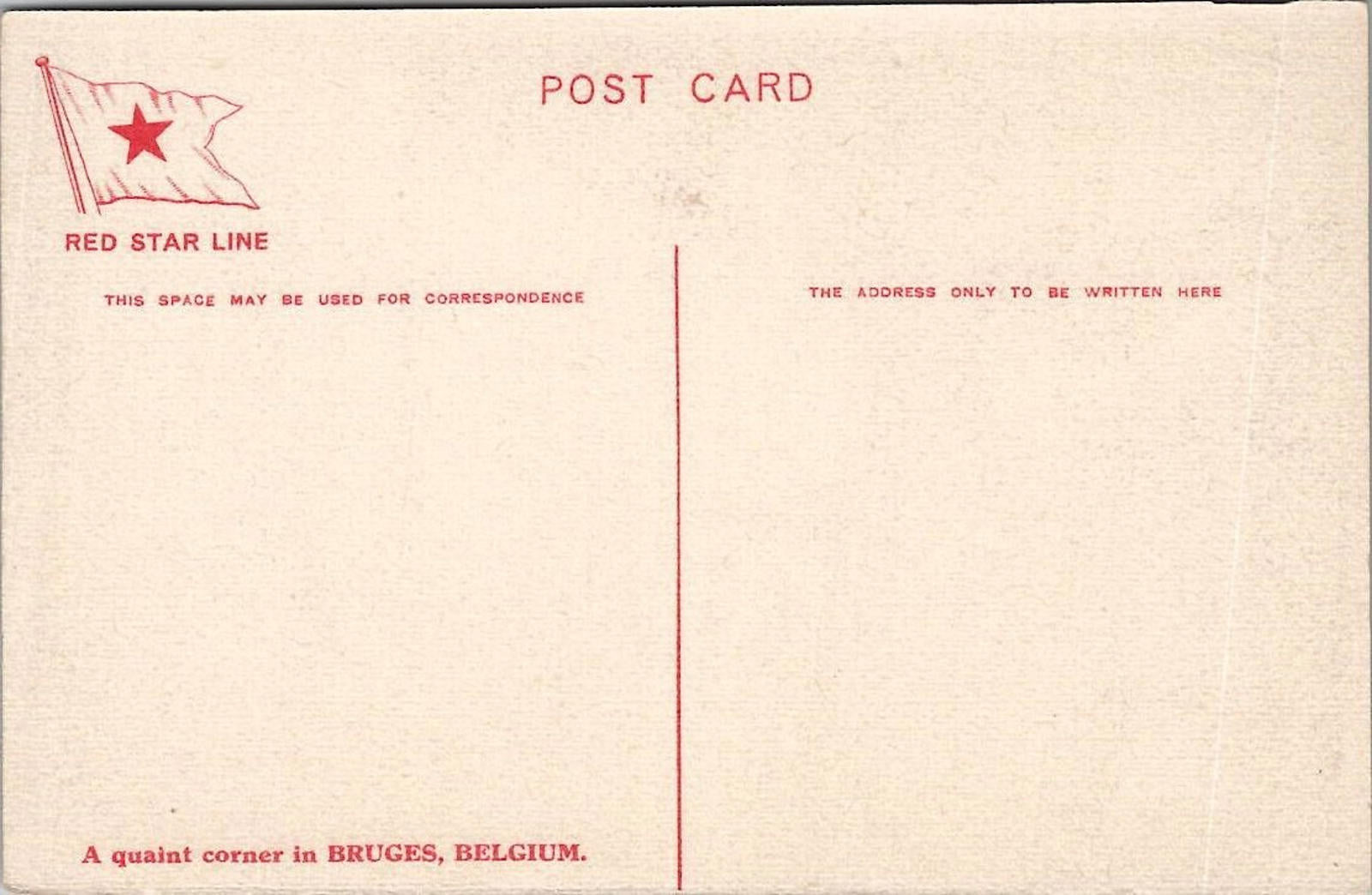 Red Star Line Postcard Signed H Cassiers A Quaint Corner in Bruges Belgium UNP