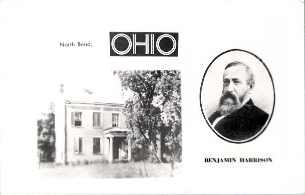 Postcard President Benjamin Harrison North Bend Ohio RPPC UNP Kodak Paper
