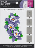 SA220 Wild Columbine Stencils Color Layering Hero Arts 085700939867 NIP