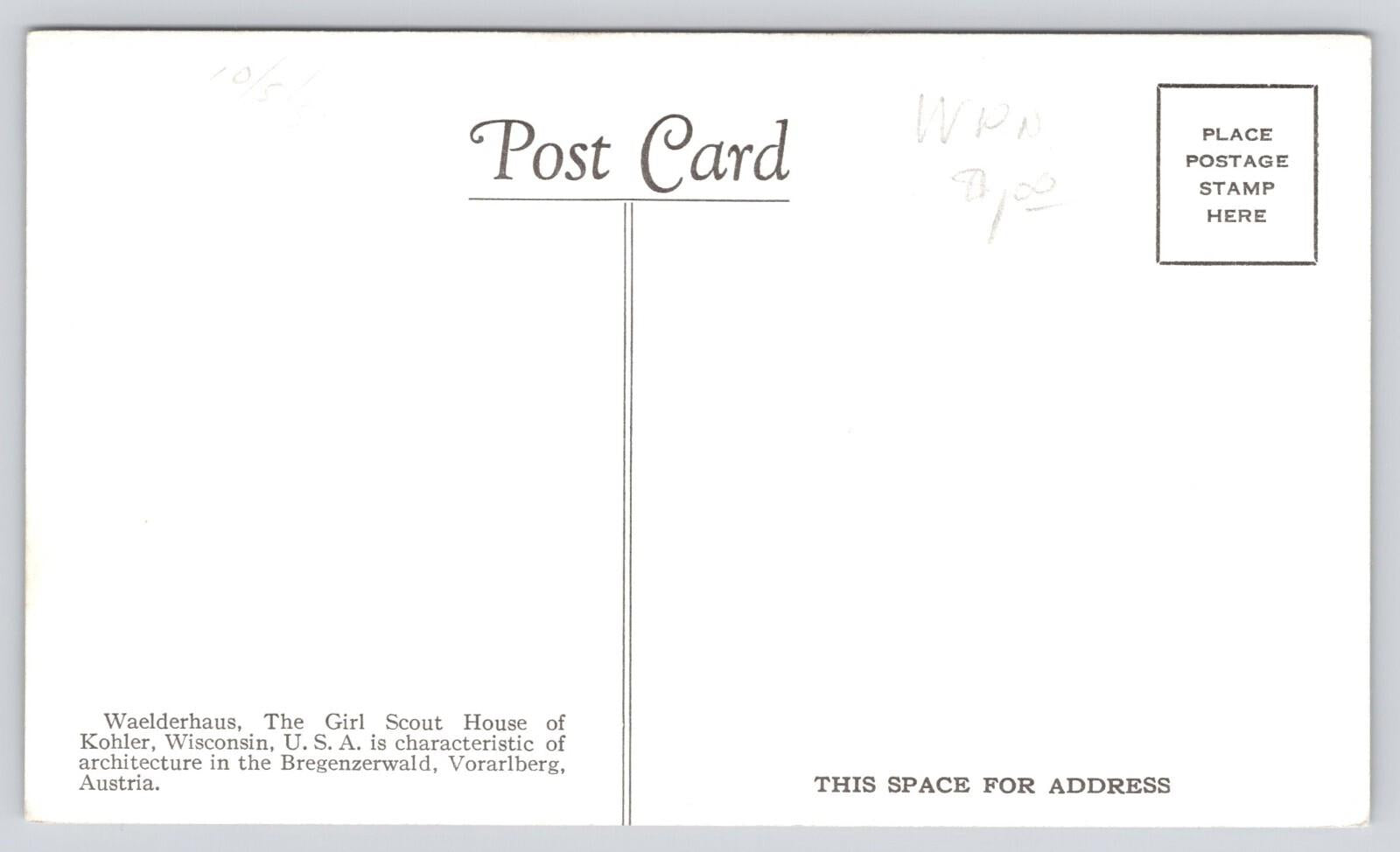RPPC Walderhaus The Girl Scout House of Kohler Wisconsin Real Photo Postcard