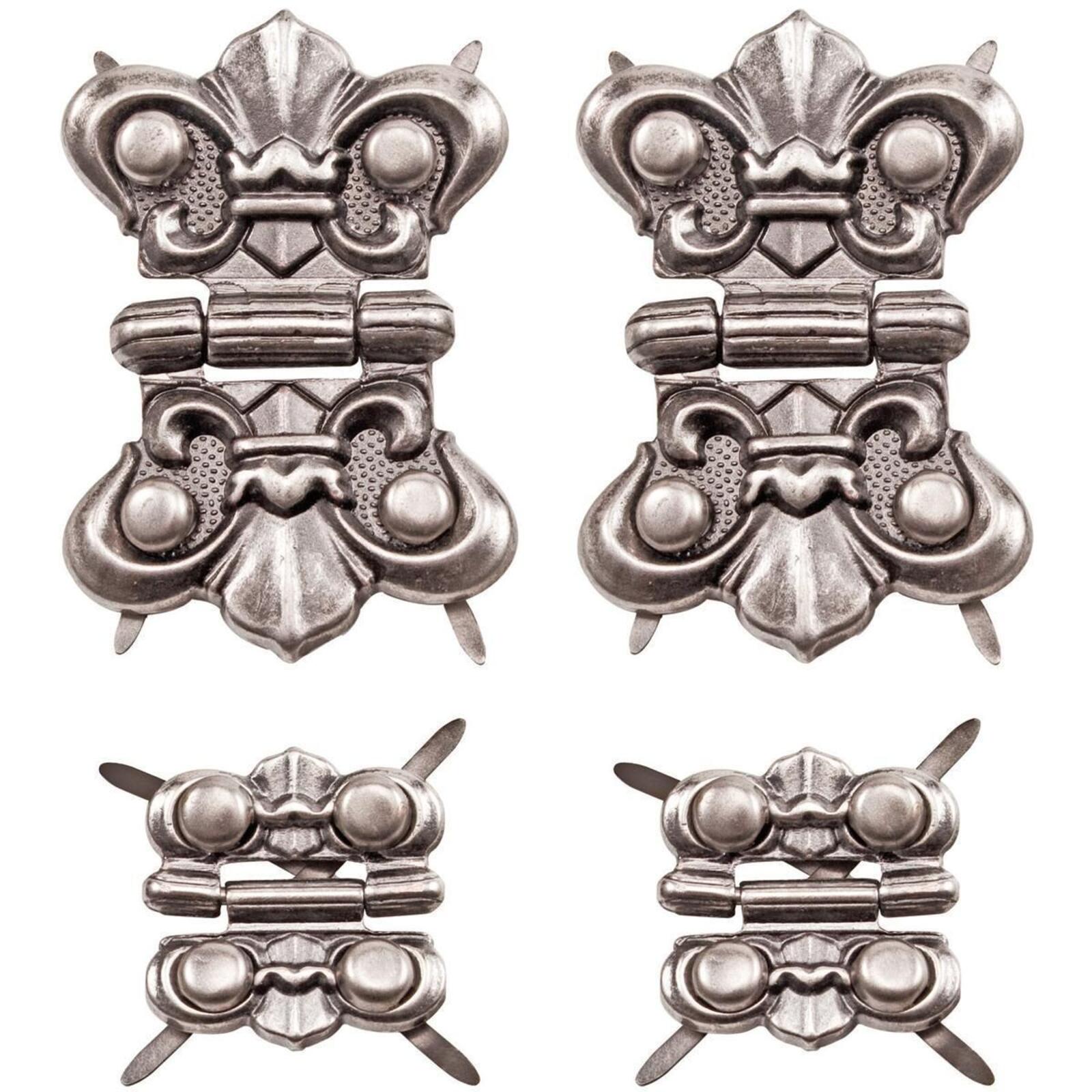 TH93075 Advantus Idea-Ology Metal Hinges W/Brads 4/Pkg-Antique Nickel Fasteners