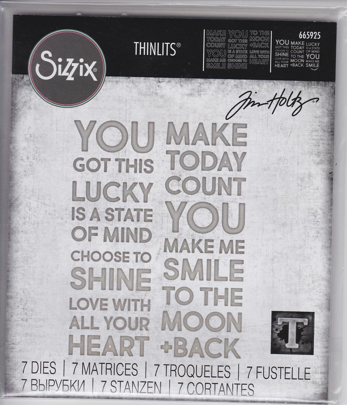 Sixxiz Thinlits Tim Holtz 665925 Bold Text #2 NIP 630454280187
