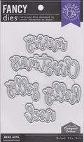 DF092 Christmas Words Fancy Die Paper Layering Hero Arts NIP 085700937955
