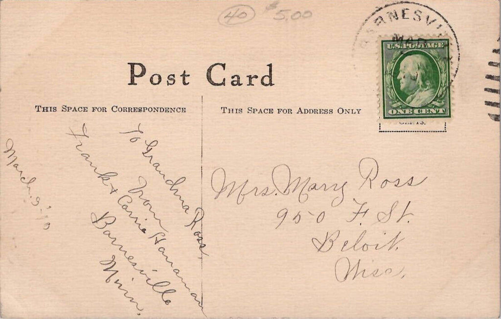 Postcard A Happy Birthday Greetings Flowers Shinn Moonlight 1909 E B Scofield