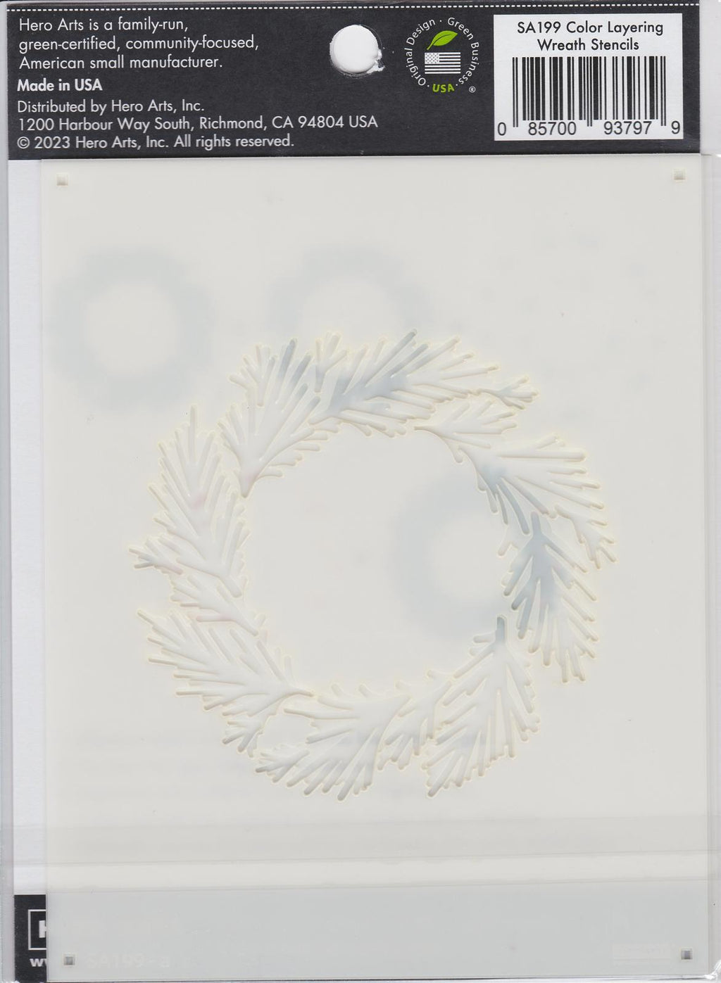 SA199 Wreath Stencils Color Layering Hero Arts 085700937979