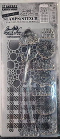 THMM124 Flower Garden Bubbles Gingham Tim Holtz Stamps Stencils Mixed Media