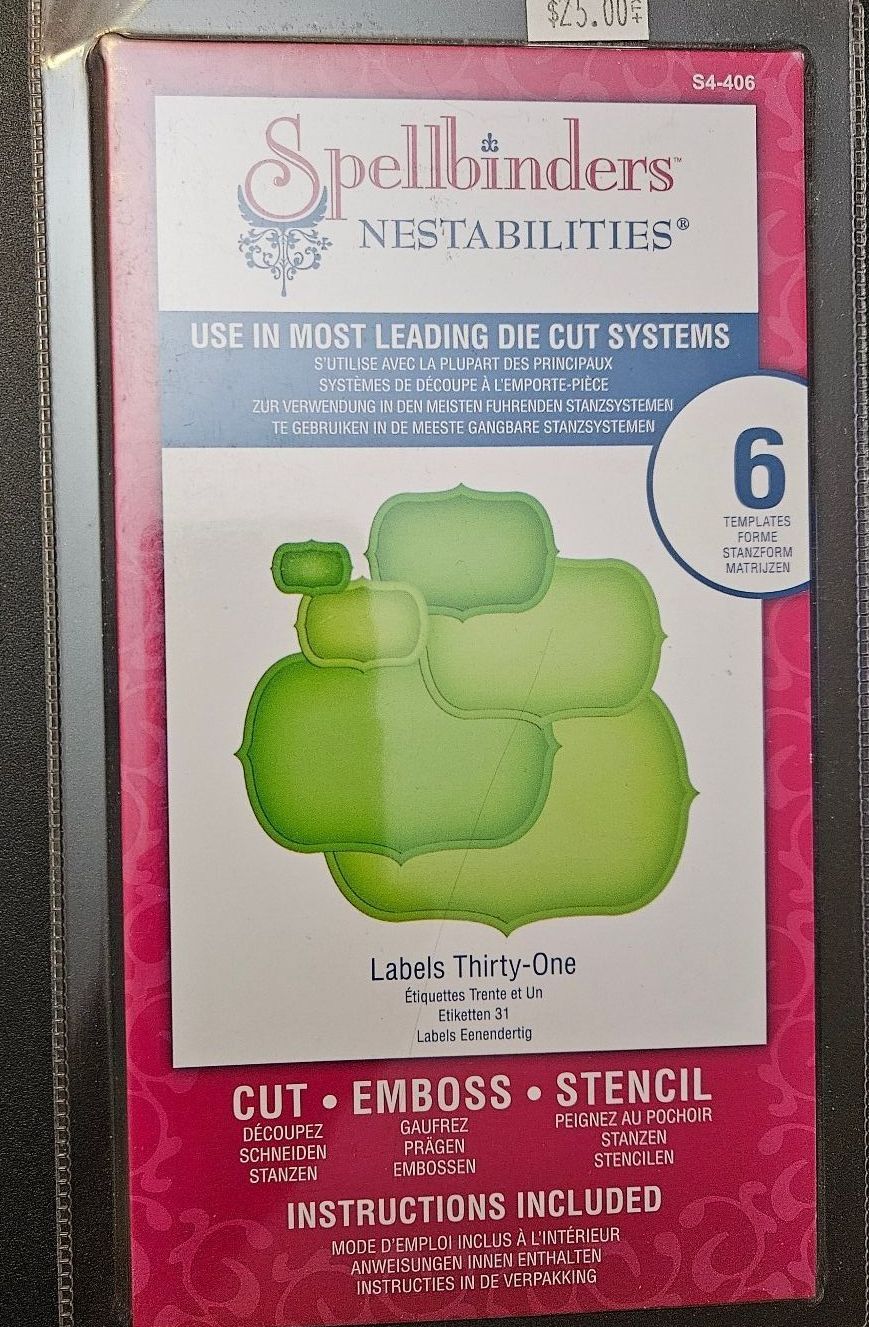 Spellbinders Nestabilities Labels Thirty-One Die Cut Templates - 6 Pieces