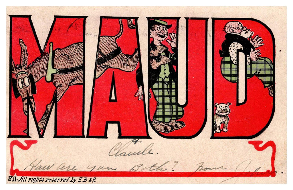 PM 1908 Large Letters Maud Comic Art 511 Postcard by E.B.& B. undivided posted
